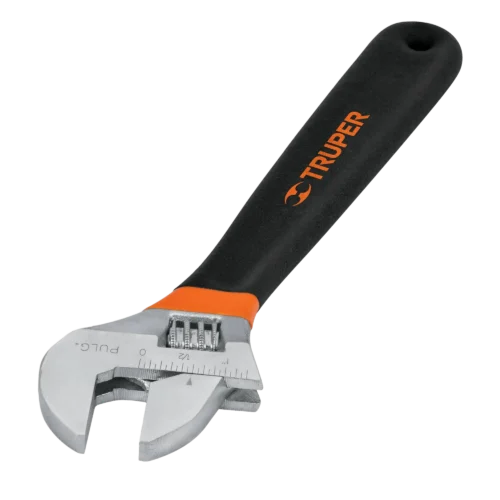 Llave ajustable (perico) 15' cromada mango de PVC, Truper